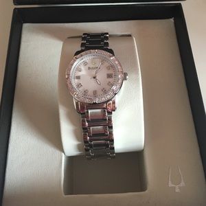 Bulova women's diamond & stainless steel watch