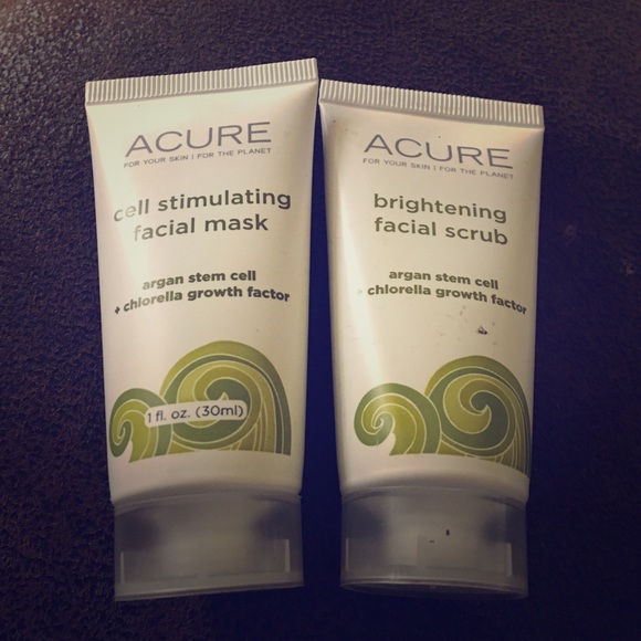 Acure facial mask and scrub