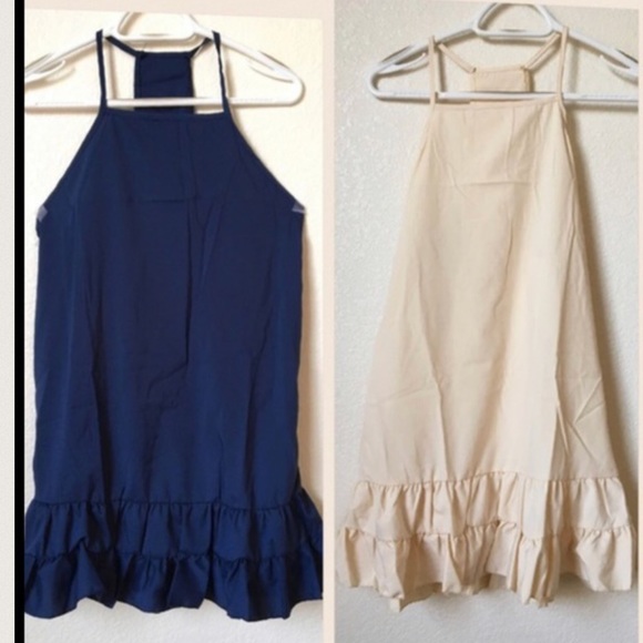 Navy Lightweight Fabric Sleeveless Dress - Picture 2 of 5