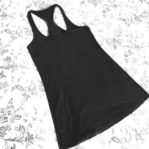 Lulu black racerback tank top.