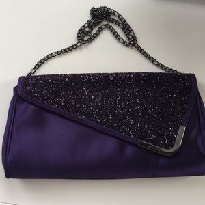 REDUCED! Nine West purple satin and sparkle clutch