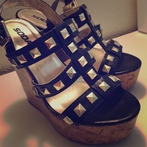 Studded wedges in white!