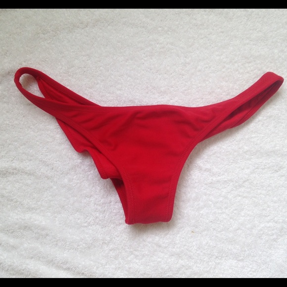 Pakaloha Bikinis Red Puamana Ruched Bottoms