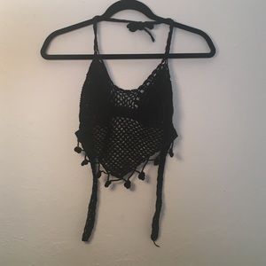 Hand Made Pom Pom Crochet Top
