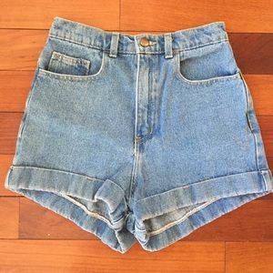 High waisted jean shorts