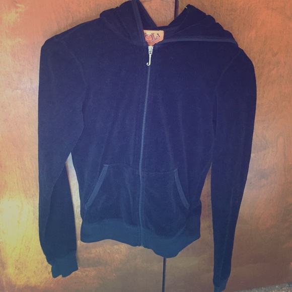 Juicy Couture black velour zip-up