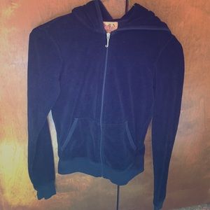 Juicy Couture black velour zip-up