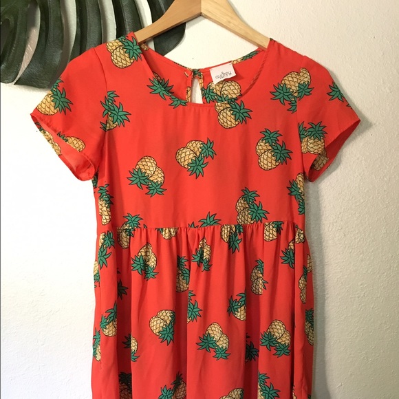 pineapple print swing dress