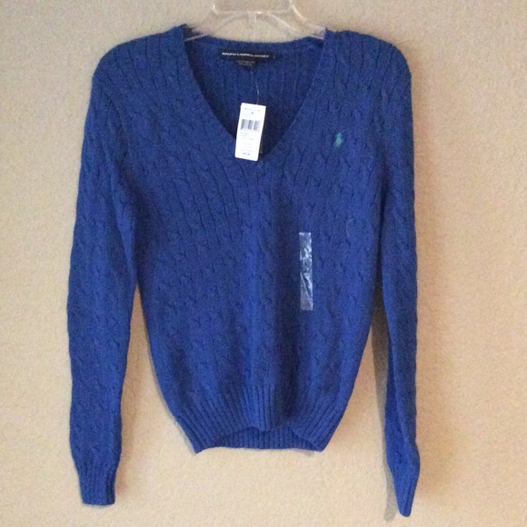 Large Blue Long Sleeve Ralph Lauren Sweater