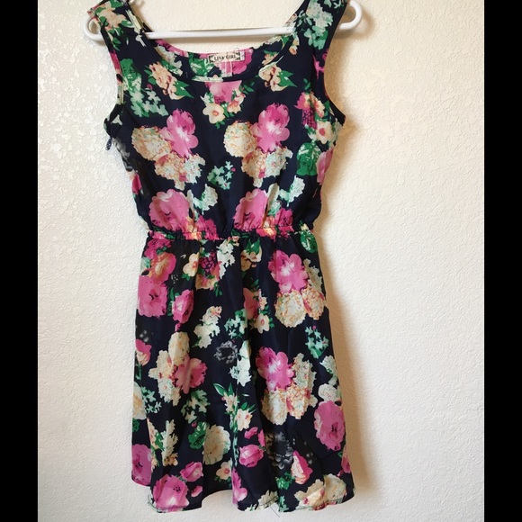 Charming Navy Round Neck Mini Dress - Picture 4 of 5