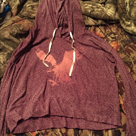 AE Maroon Cropped Hoodie