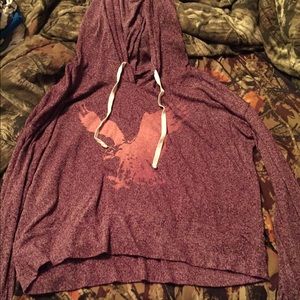 AE Maroon Cropped Hoodie