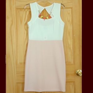 Summer party dress with attached necklace