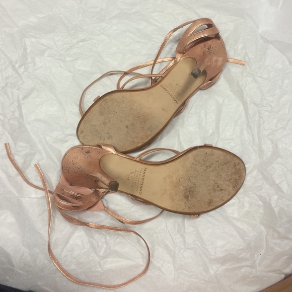 Rose gold max studio size 6 lace up heels - Picture 2 of 2