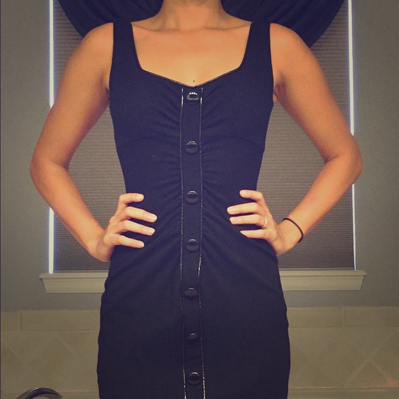 Caché Black Button Dress