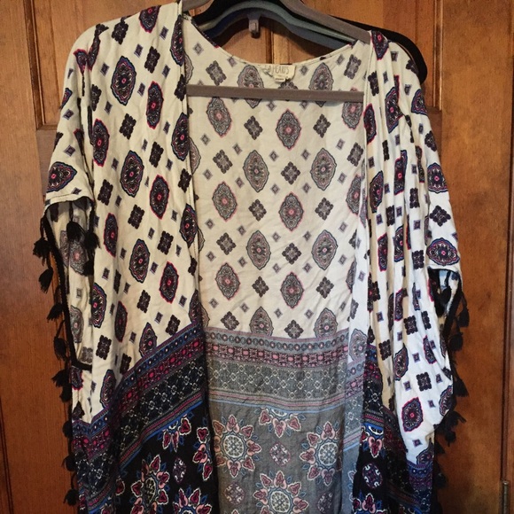 Floral Kimono with tassels