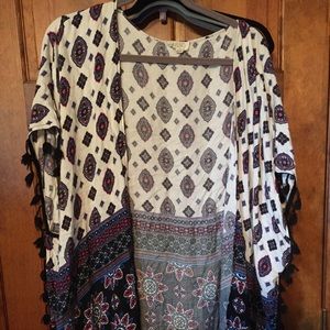 Floral Kimono with tassels