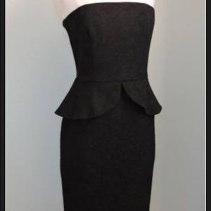 Strapless lace peplum dress