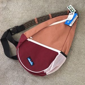 KAVU rope sling bag NWT burgundy/red