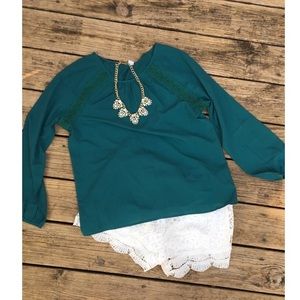 Old Navy top blouse size medium emerald colored