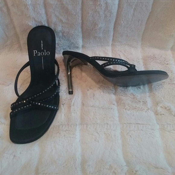 Linea Paolo size 4.5 black with sexy silver heels