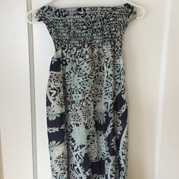 MUST GO! Aqua Strapless Maxi Dress