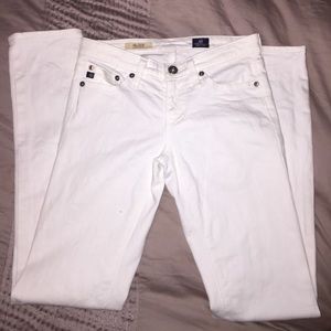 AG Stilt Cigarette White Jeans