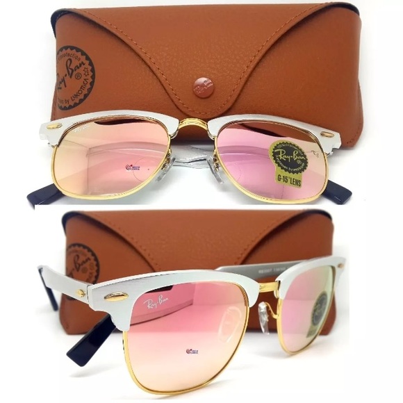 NWT Ray Ban RB3507 Club Master Pink Lens