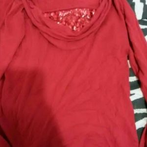 Red sequin dress top
