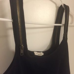 Black tank with zipper straps by Silence + Noise