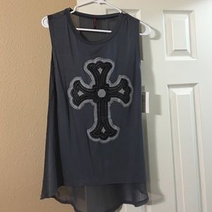 Gray sleeveless top
