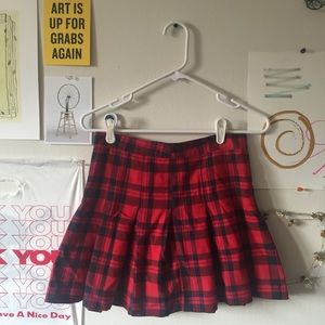 Plaid pleated skirt