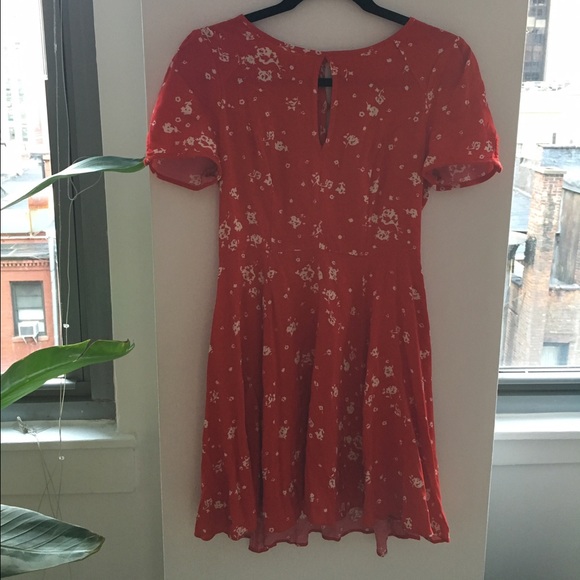 Red floral dress