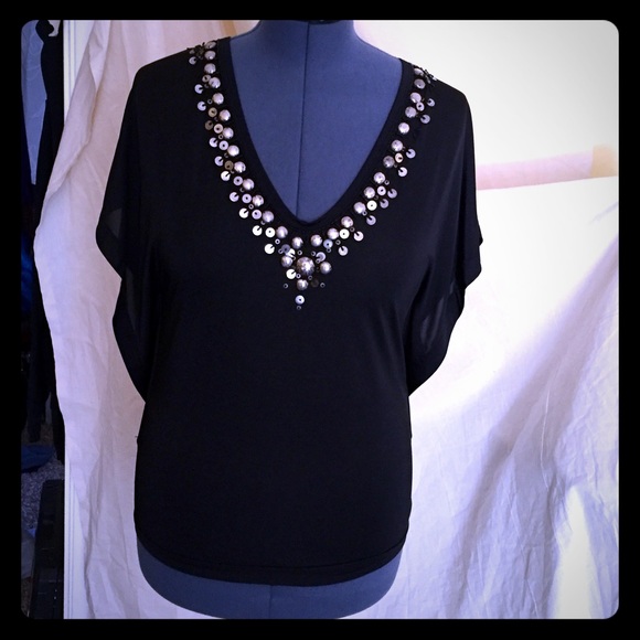 Black tunic with silver accents size small
