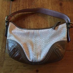 Pink and Brown Used Coach Bag