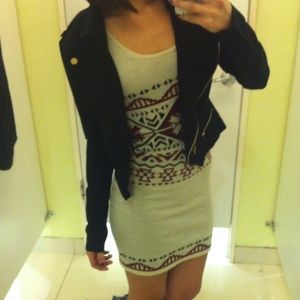 Holiday pattern knit dress