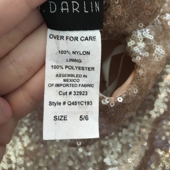 Gold sequin formal mini dress. - Picture 4 of 4