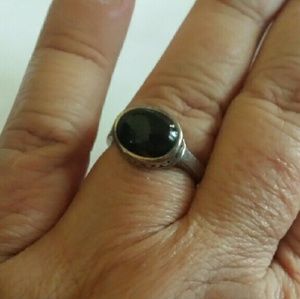 Sterling Silver Black Onyx Ring Size 7