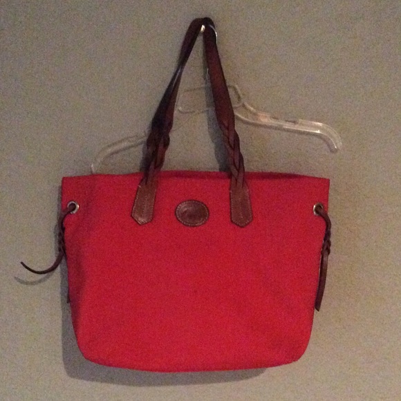Large Coral and Leather Dooney and Bourke Bag
