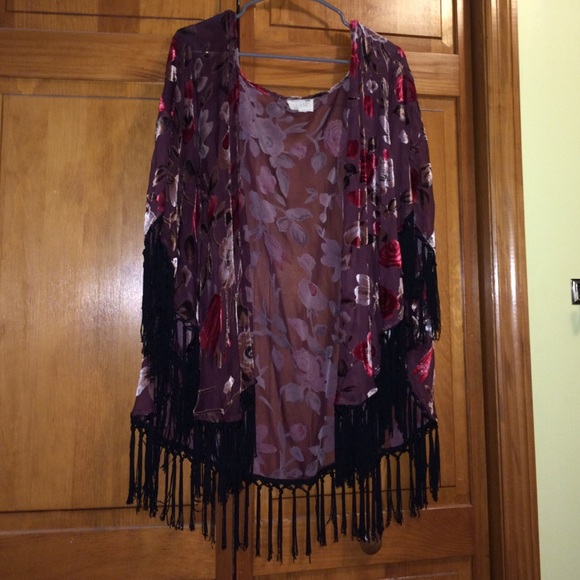 Velvet floral Kimono