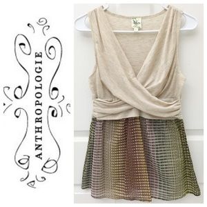 Anthropologie Drapy Peplum Top