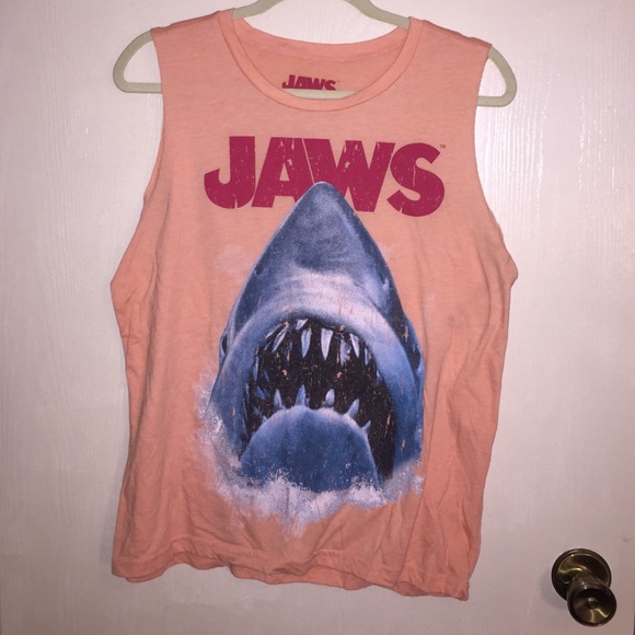 Orange JAWS muscle tank
