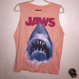 Orange JAWS muscle tank