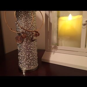 Two Gold Alex and Ani Charm Bangles