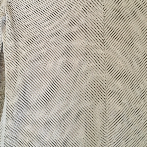 Tan "fishnet" sweater. - Picture 2 of 3