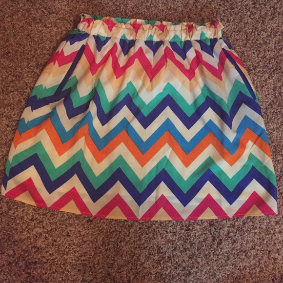 BUNDLED *NWOT* Rainbow chevron patterned skirt