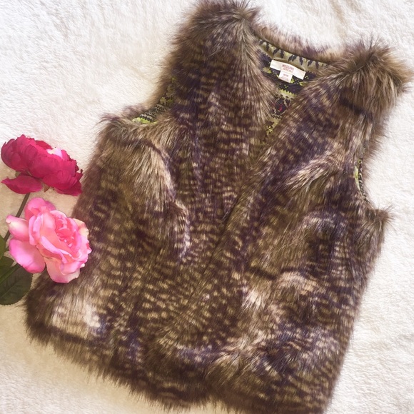 Brown fur vest