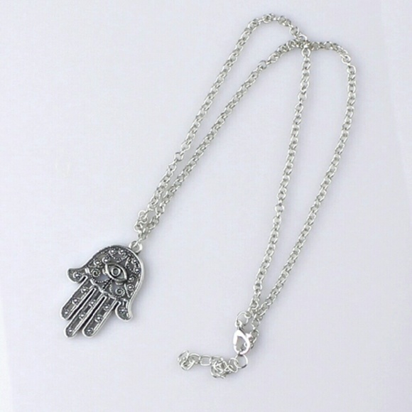 *Sold* Silver Boho Hamsa Necklace - Picture 4 of 4