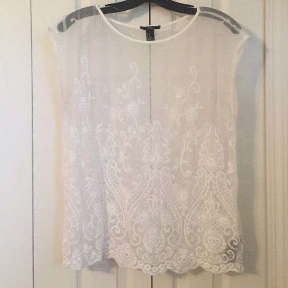 Sheer white lace top