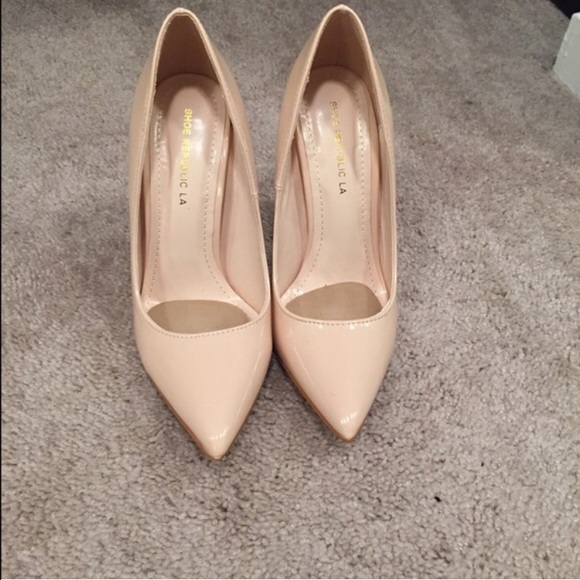 Shoe Republic LA Paltrow Patent Leather Nude Pump